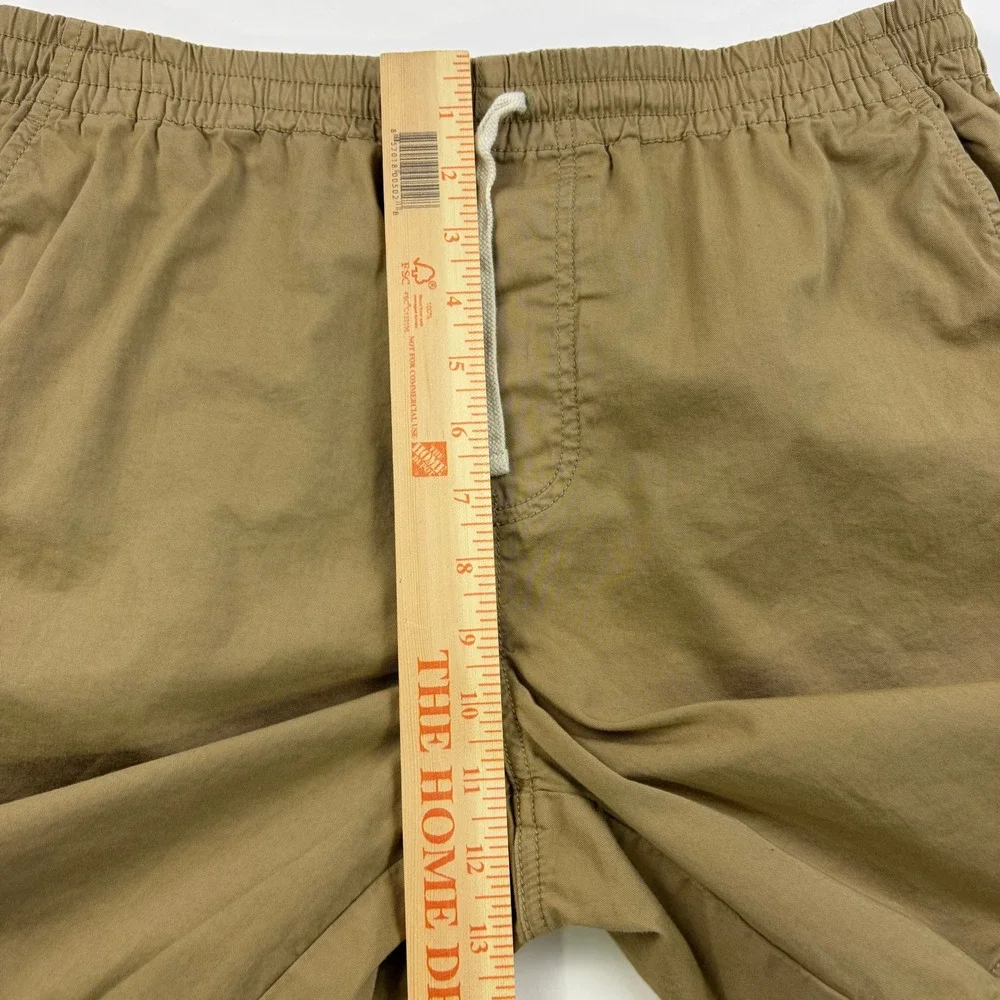 J. Crew Dock Shorts Mens Medium Brown Khaki Stretch Cotton Pull On 8in